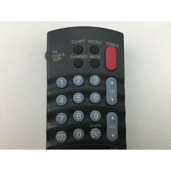 Toshiba CT-9854 Remote Control Black Classic TV/VCR Remote Red Power Button - Picture 5 of 12